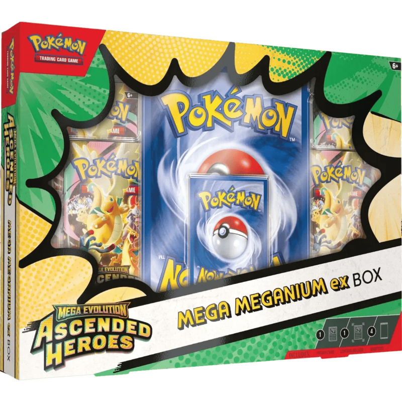 Pokémon - Coffret Méga-Évolution - Héros Transcendants - Méga‑Méganium ex / Méga‑Roitiflam ex / Méga‑Aligatueur ex - ME02.5