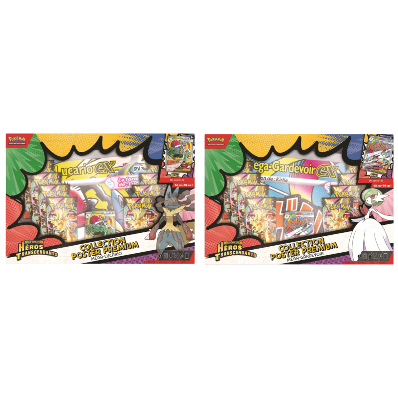 Pokémon - Coffret Collection Poster ME02.5 - Héros Transcendants - Méga-Lucario ex / Méga-Gardevoir ex