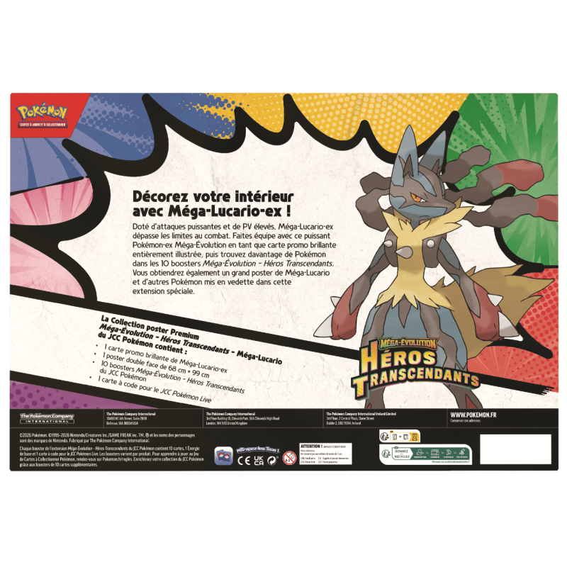 Pokémon - Collection Poster ME02.5 - Héros Transcendants - Méga-Lucario ex / Méga-Gardevoir ex
