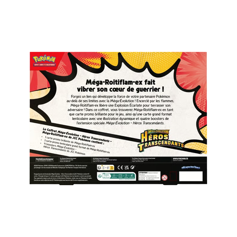 Pokémon - Coffret Méga-Évolution - Héros Transcendants - Méga‑Méganium ex / Méga‑Roitiflam ex / Méga‑Aligatueur ex - ME02.5