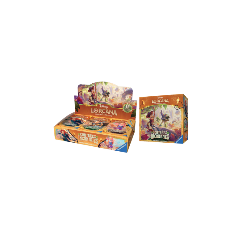 Disney - Lorcana - Pack - Display de 24 Boosters et Coffret Trésor des Illumineurs - Chapitre 12 - Contrées Inconnues