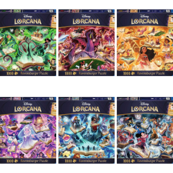 Disney - Lorcana - Pack - Intégral 6 Puzzles 1000 pièces et 6 Cartes Promo EN - Acier, Ambre, Améthyste, Émeraude, Rubis, Saphir