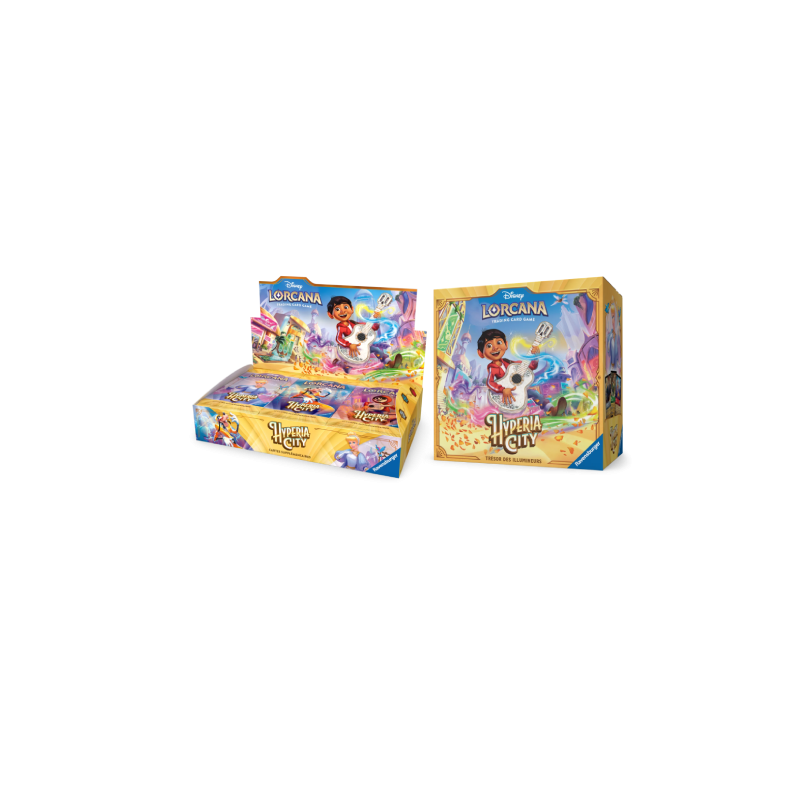 Disney - Lorcana - Pack - Display de 24 Boosters et Coffret Trésor des Illumineurs - Chapitre 14 - Hyperia City