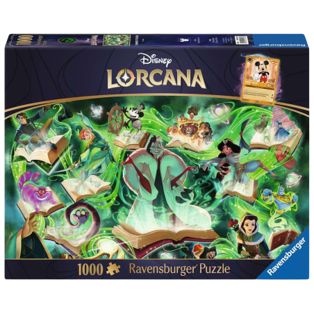 Ravensburger - Disney - Lorcana - Émeraude - Puzzle 1000P + 1 carte promo