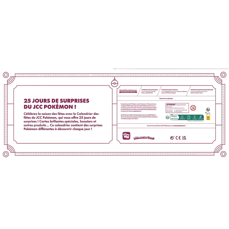 Pokémon - Calendrier des fêtes 2025 (de l'avent)