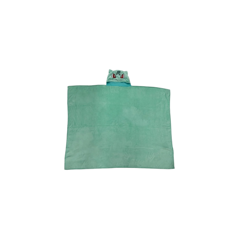 Pokémon - Plaid Polaire à Capuche 3D - 120 x 150 cm - Ultra Doux - Bulbizarre / Carapuce / Pikachu / Salamèche