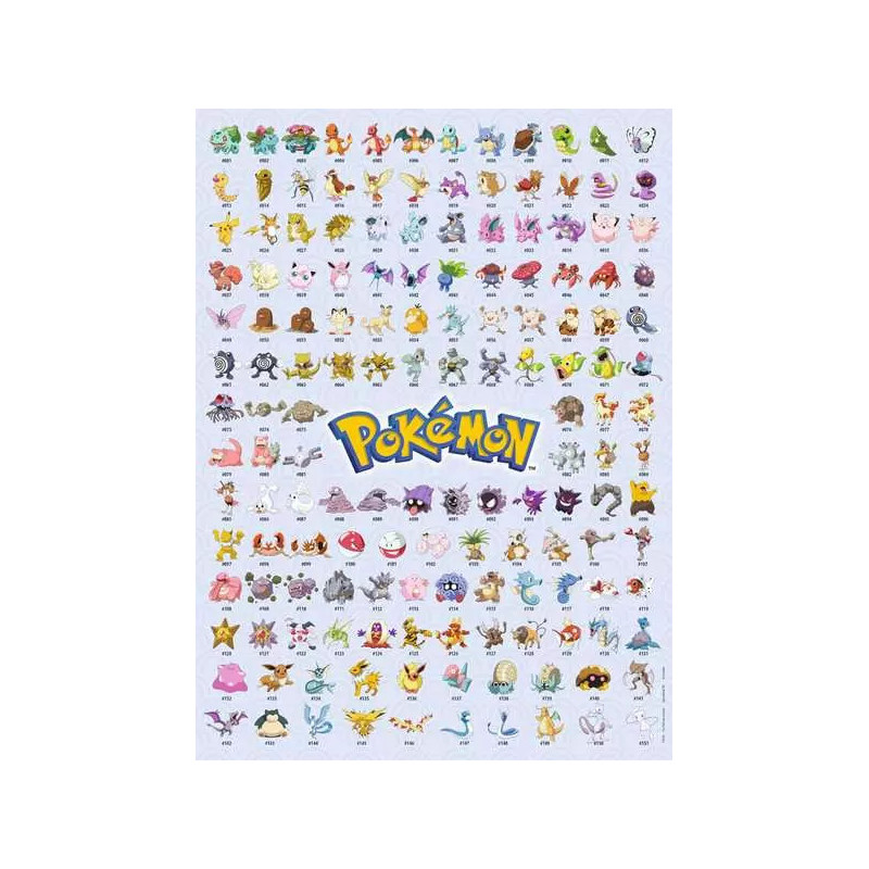 Ravensburger - Pokémon - Puzzle - 500 Pieces - Pokédex 1ère Génération