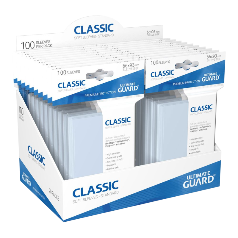 Ultimate Guard - Sleeves Taille standard - Classic Soft Transparent x100