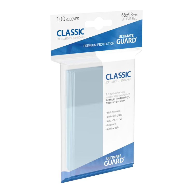 Ultimate Guard - Sleeves Taille standard - Classic Soft Transparent x100