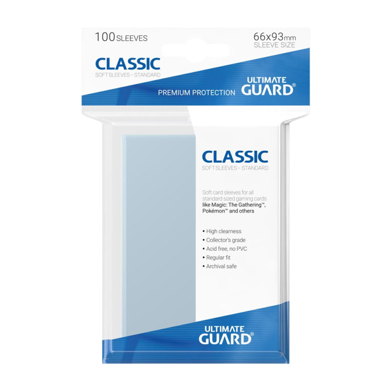 Ultimate Guard - Sleeves Taille standard - Classic Soft Transparent x100