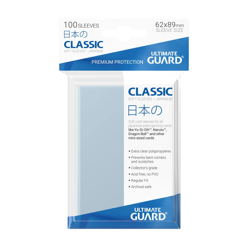 Ultimate Guard - Sleeves Taille japonaise - Classic Soft Transparent x100